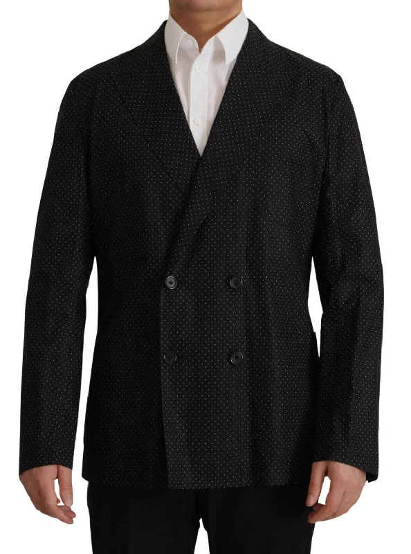 Polka Dot Slim Double-breasted Blazer Women's Luxurious Suit