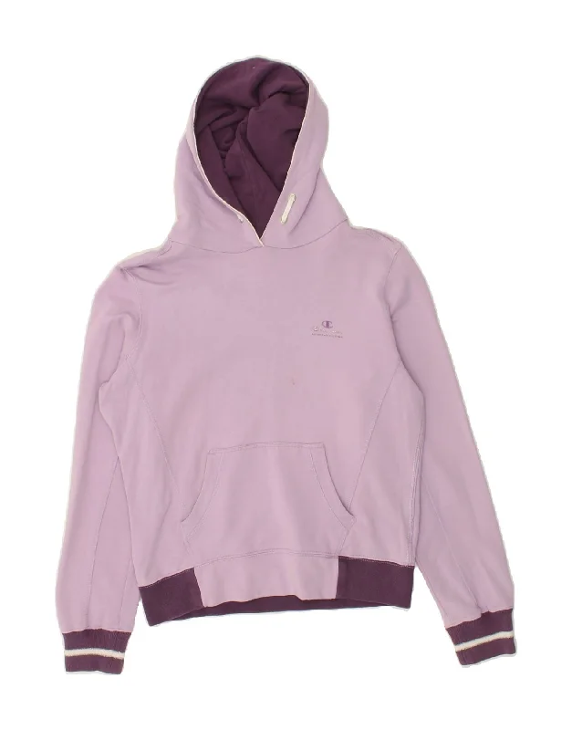 CHAMPION Womens Heritage Classics Hoodie Jumper UK 14 Medium Purple Hoodie with High Neck Warm Protective CHAMPION Womens Heritage Classics Hoodie Jumper UK 14 Medium Purple Hoodie with High Neck Warm Protective