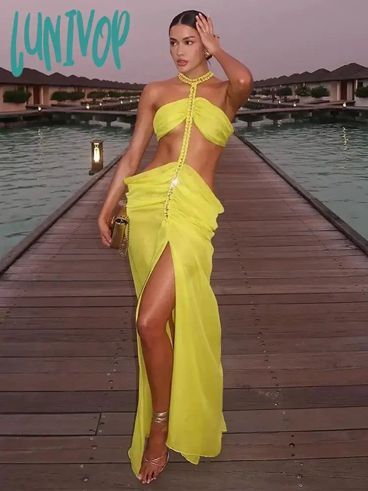 Lunivop Fashion Fish Bone Chain Woven Dress For Women Sexy Off Shoulder Hollow Out Maxi Sling Robe 2024 Summer Lady Beach Party Dresses Tunics Stylish elegant Lunivop Fashion Fish Bone Chain Woven Dress For Women Sexy Off Shoulder Hollow Out Maxi Sling Robe 2024 Summer Lady Beach Party Dresses Tunics Stylish elegant