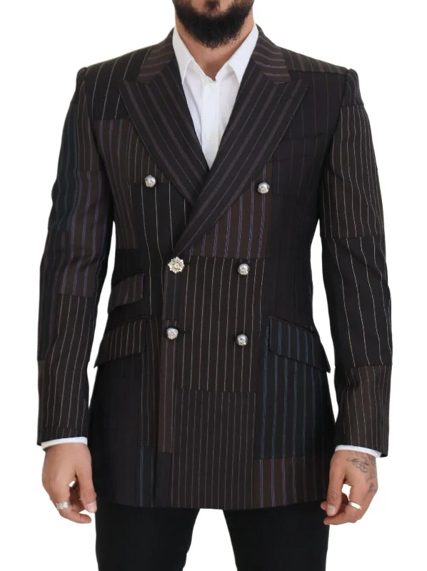 Multicolor Wool Silk Blend Slim Fit Blazer Women's Classic Suit