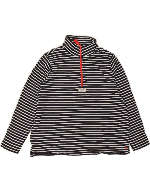 JOULES Womens Zip Neck Sweatshirt Jumper UK 14 Large Navy Blue Striped Hoodie with Turtle Neck Cozy Winter JOULES Womens Zip Neck Sweatshirt Jumper UK 14 Large Navy Blue Striped Hoodie with Turtle Neck Cozy Winter