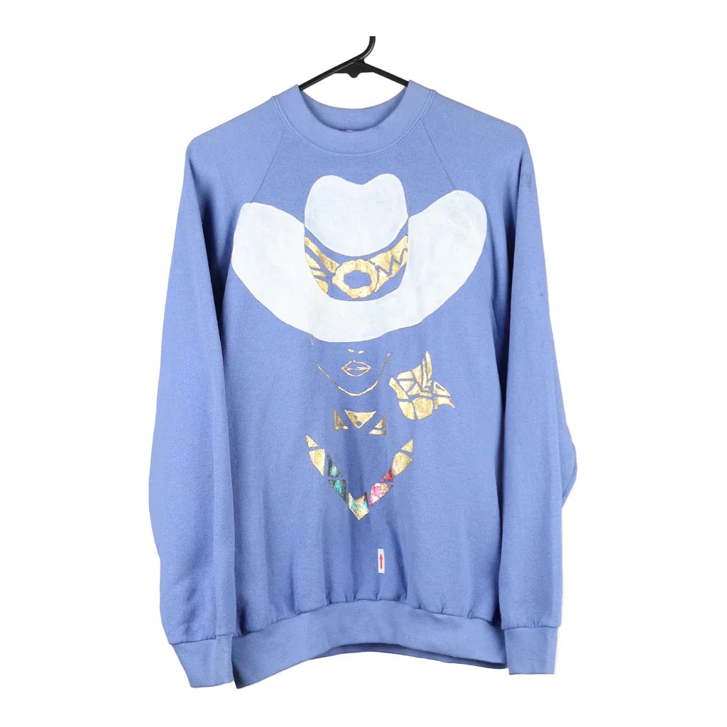 Fruit Of The Loom Sweatshirt - XL Blue Cotton Blend Hoodie with V-Neck Classic Versatile Fruit Of The Loom Sweatshirt - XL Blue Cotton Blend Hoodie with V-Neck Classic Versatile