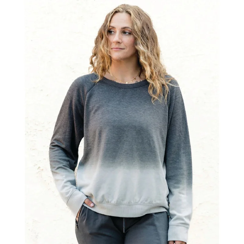 Women's Splendid Iris Carly Ombre Sweatshirt Charcoal Hoodie with Tied Waist Feminine Flattering Women's Splendid Iris Carly Ombre Sweatshirt Charcoal Hoodie with Tied Waist Feminine Flattering