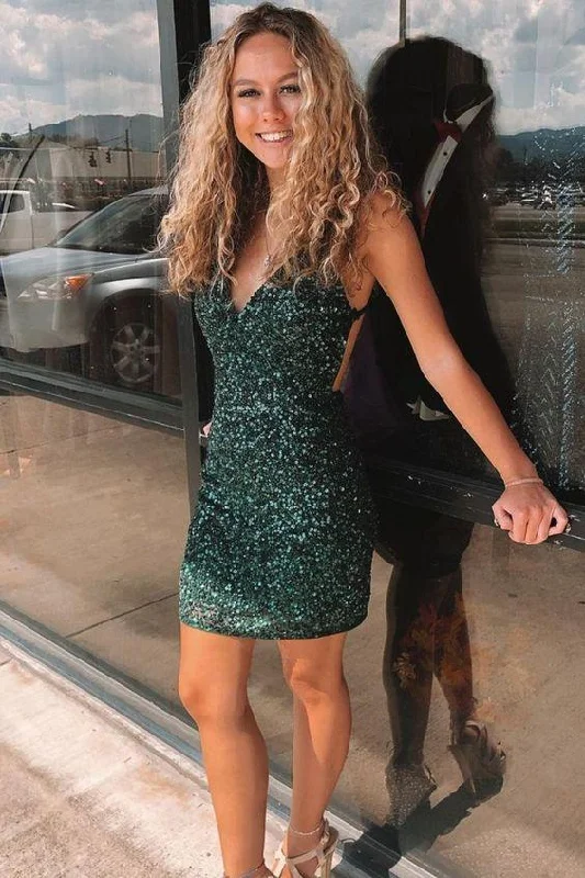 tight dark green sequins mini homecoming dress party dress SA1232 Tunics Lace romantic tight dark green sequins mini homecoming dress party dress SA1232 Tunics Lace romantic