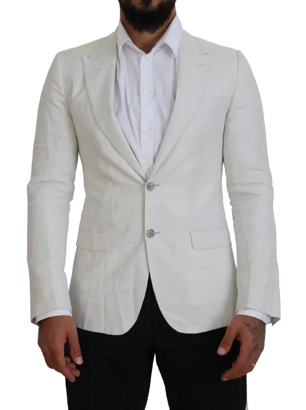 Elegant White Sicilia Single Breasted Blazer Women's Vacation Suit