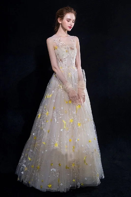 Cheap A Line Tulle Long Appliques Prom Dresses, Evening Party Dress DMG71 Tunics Cozy comfortable Cheap A Line Tulle Long Appliques Prom Dresses, Evening Party Dress DMG71 Tunics Cozy comfortable