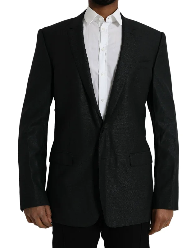 Black Wool Notch Singlebreasted Coat Blazer Milan Custom Blazer
