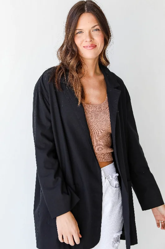 Brings You Back Linen Blazer Women's Solid Blazer