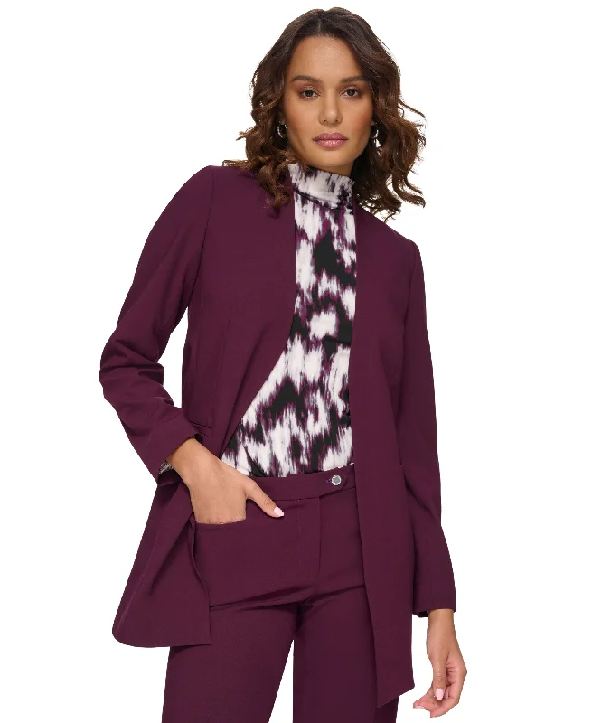 Petite Open-Front Collarless Blazer Women's Fashion Blazer