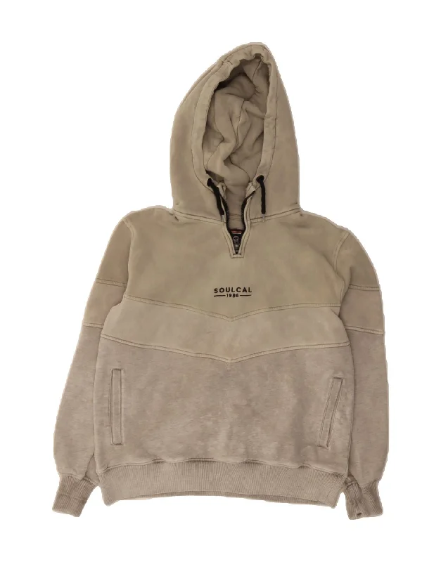 SOUL CAL Womens Hoodie Jumper UK 10 Small Grey Cotton Hoodie with Drawstring Waist Adjustable Fitted SOUL CAL Womens Hoodie Jumper UK 10 Small Grey Cotton Hoodie with Drawstring Waist Adjustable Fitted