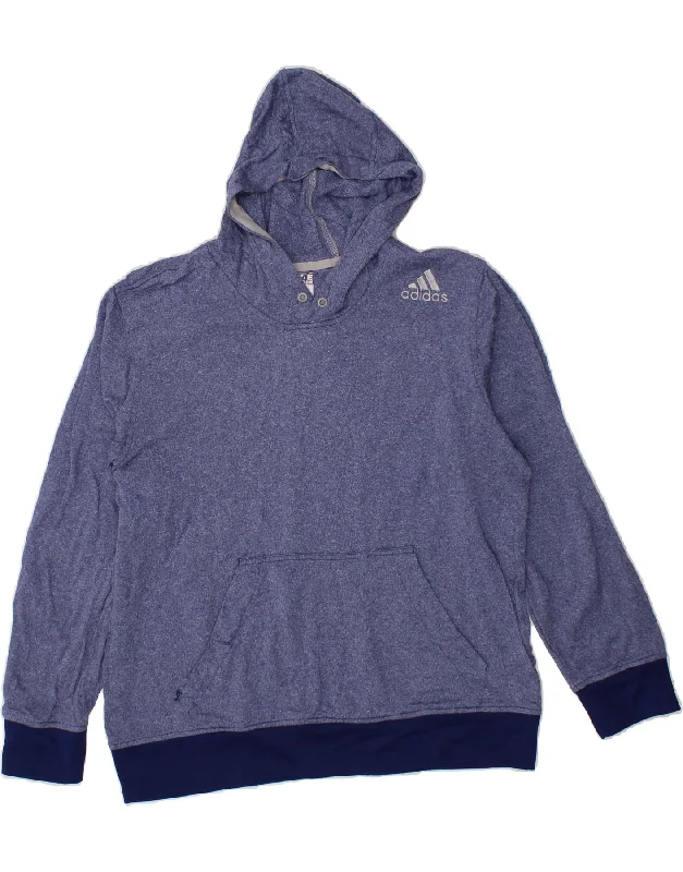 ADIDAS Womens Hoodie Jumper UK 16 Large Blue Hoodie with Puffed Sleeves Voluminous Trendy ADIDAS Womens Hoodie Jumper UK 16 Large Blue Hoodie with Puffed Sleeves Voluminous Trendy
