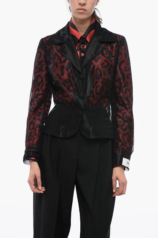 Dolce & Gabbana 1995 Cropped Fit Mesh Blazer Women's Luxurious Suit