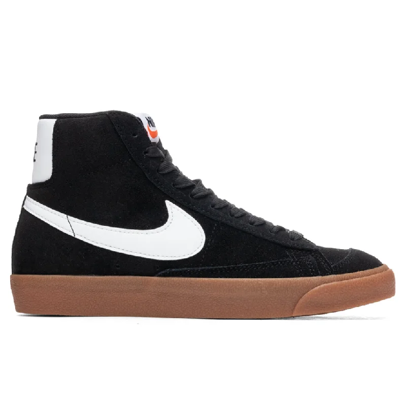 Women's Blazer Mid '77 Suede - Black/White/Gum Medium Brown/Total Orange Women's Formal Blazer