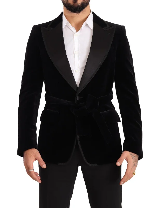 Elegant Single Breasted Velvet Blazer Women's Vintage Jacket