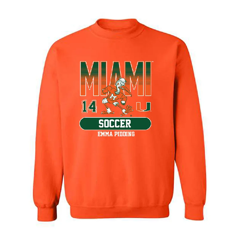 Miami - NCAA Women's Soccer : Emma Pidding - Classic Fashion Shersey Crewneck Sweatshirt Hoodie with Back Slit Movement Comfort Miami - NCAA Women's Soccer : Emma Pidding - Classic Fashion Shersey Crewneck Sweatshirt Hoodie with Back Slit Movement Comfort