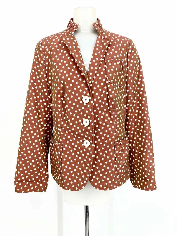 A-K-R-I-S Women's Pink/White Button Down Polka Dot Size L Blazer Women's High-End Blazer A-K-R-I-S Women's Pink/White Button Down Polka Dot Size L Blazer Women's High-End Blazer