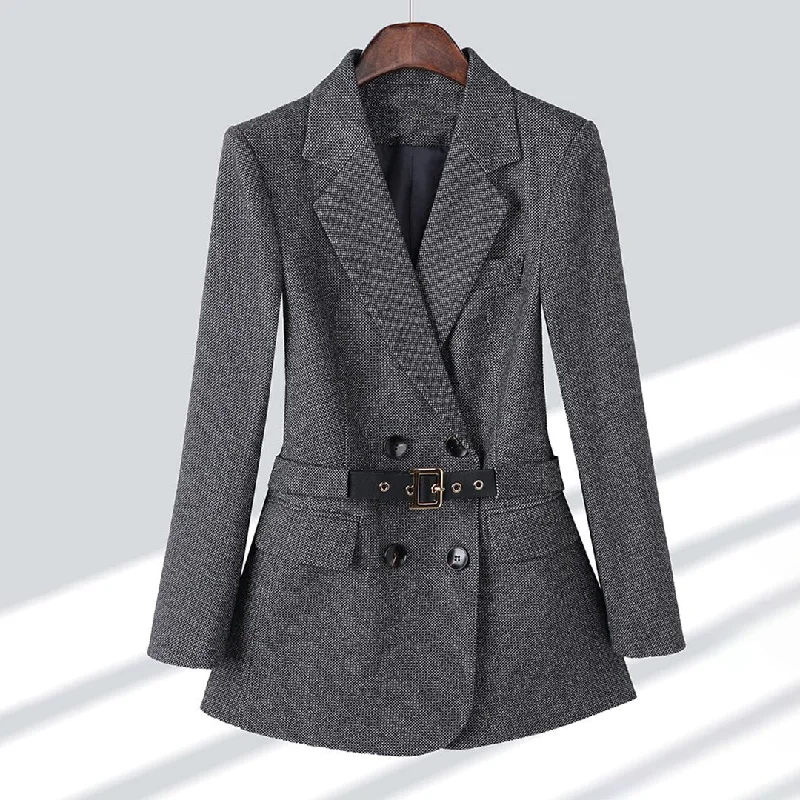 Sophia®| Elegant blazer with belt Women's Long Blazer