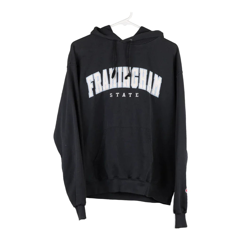 Franingham State Champion College Hoodie - Medium Black Cotton Blend Hoodie with Relaxed Fit Easy Casual Franingham State Champion College Hoodie - Medium Black Cotton Blend Hoodie with Relaxed Fit Easy Casual