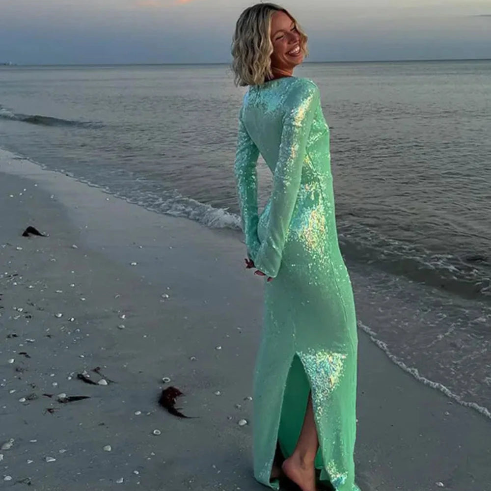Lunivop Long Sleeve Formal Occasion Dresses for Women 2024 Autumn Sequins Elegant Maxi Dress Wedding Guest Party Dresses Tunics Wedding white Lunivop Long Sleeve Formal Occasion Dresses for Women 2024 Autumn Sequins Elegant Maxi Dress Wedding Guest Party Dresses Tunics Wedding white