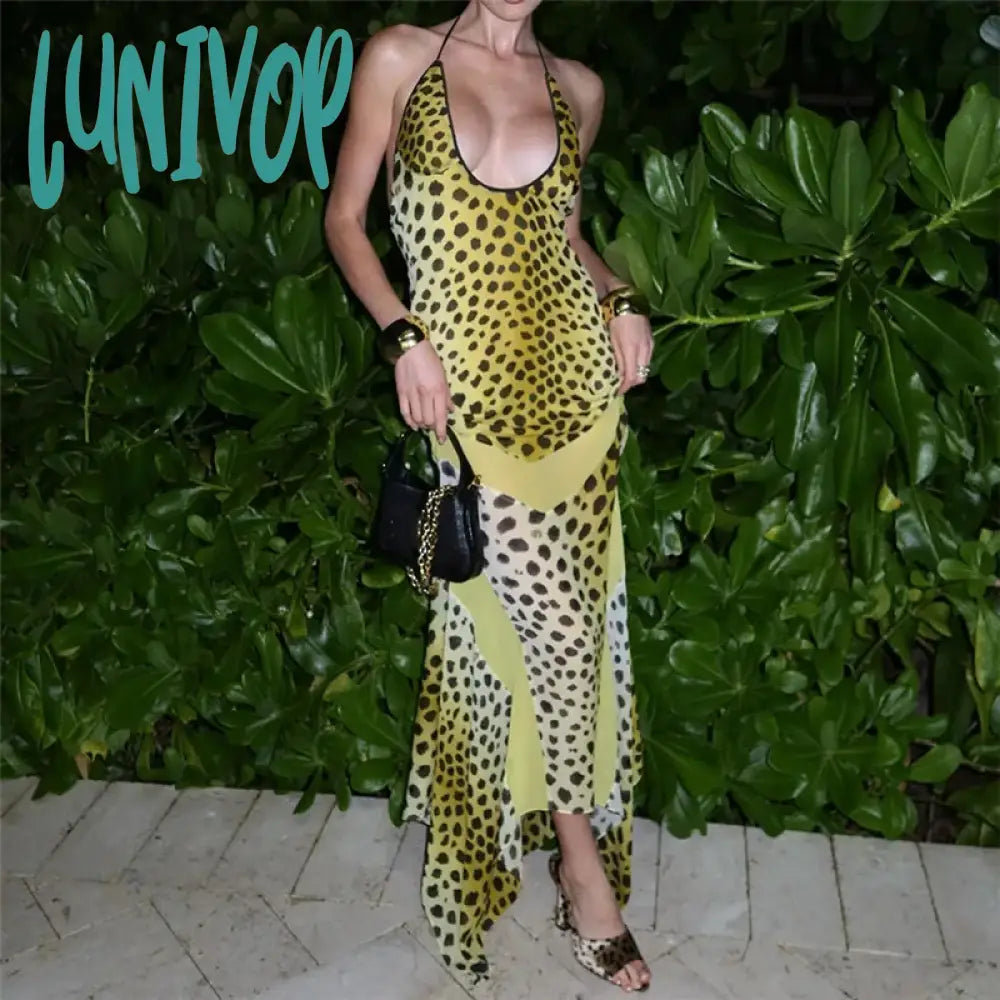 Lunivop Leopard Print Backless Fishtail Long Dresses For Women Beachwear 2024 Sexy Summer Party Dress Vacation Outfits Tunics Occasion special Lunivop Leopard Print Backless Fishtail Long Dresses For Women Beachwear 2024 Sexy Summer Party Dress Vacation Outfits Tunics Occasion special
