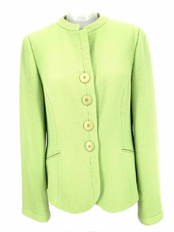 Armani Collezioni Women's Neon Green Button Down Wool Size 8 Blazer Women's Fashion Blazer Armani Collezioni Women's Neon Green Button Down Wool Size 8 Blazer Women's Fashion Blazer
