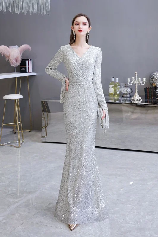 Elegant Sequined Burgundy V-Neck Mermaid Cocktail Party Dress Floor Length Cowl Neckline Elegant Elegant Sequined Burgundy V-Neck Mermaid Cocktail Party Dress Floor Length Cowl Neckline Elegant
