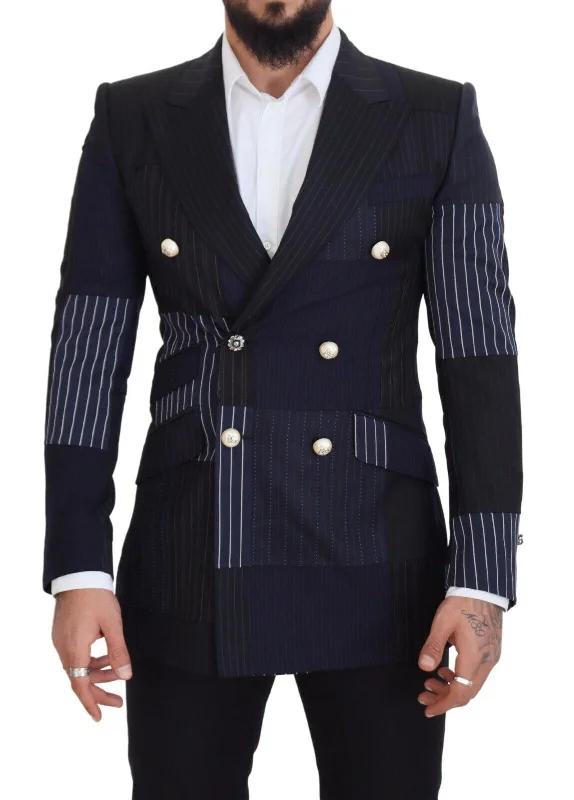 Elegant Navy Double Breasted Wool Blazer Women's Custom Suit
