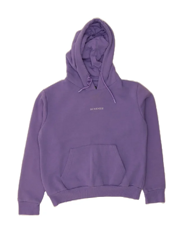 MCKENZIE Womens Oversized Hoodie Jumper UK 6 Small Purple Cotton Hoodie with Front Slit Layering Stylish MCKENZIE Womens Oversized Hoodie Jumper UK 6 Small Purple Cotton Hoodie with Front Slit Layering Stylish