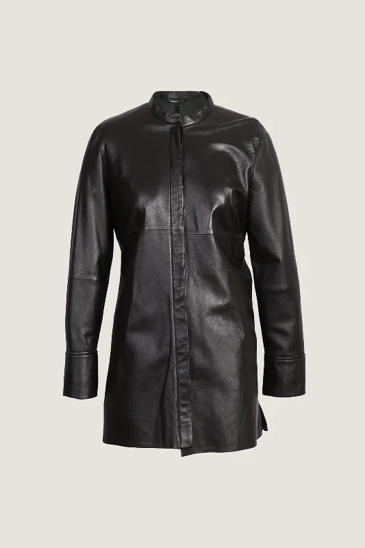 Novado - Women's Premium Blazer Leather Coat - Black - 1 Piece Women's Vintage Suit