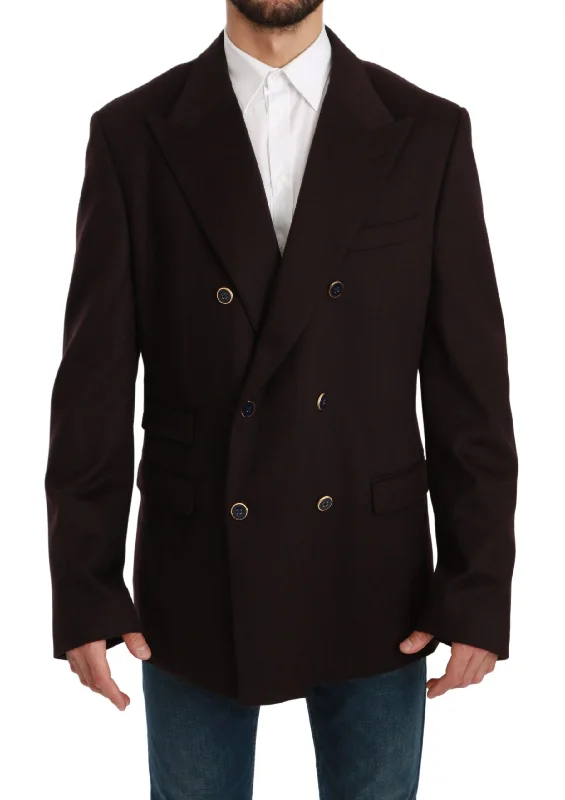 Elegant Bordeaux Taormina Cashmere Blazer Women's Trendy Jacket