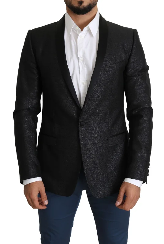 Elegant Black Jacquard Slim Fit Blazer Women's Handmade Blazer