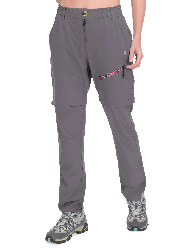 Women's Convertible Lightweight Zip-Off Hiking Pants Chic Black Leggings