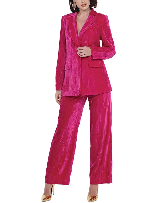 Love The Queen 2pc Blazer & Pant Set Comfortable Jogger Trousers