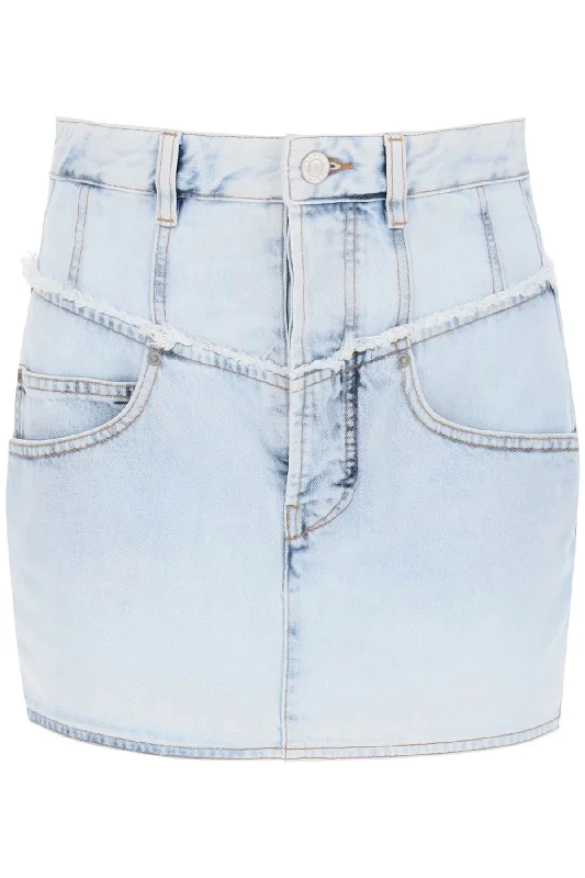 Narjis Denim Mini Skirt  - Light Blue denim skirt trendy