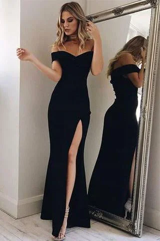 Charming Split Side Evening Party Dress,Black Mermaid Sexy Prom Dresses DM430 Tunics Evening elegant Charming Split Side Evening Party Dress,Black Mermaid Sexy Prom Dresses DM430 Tunics Evening elegant