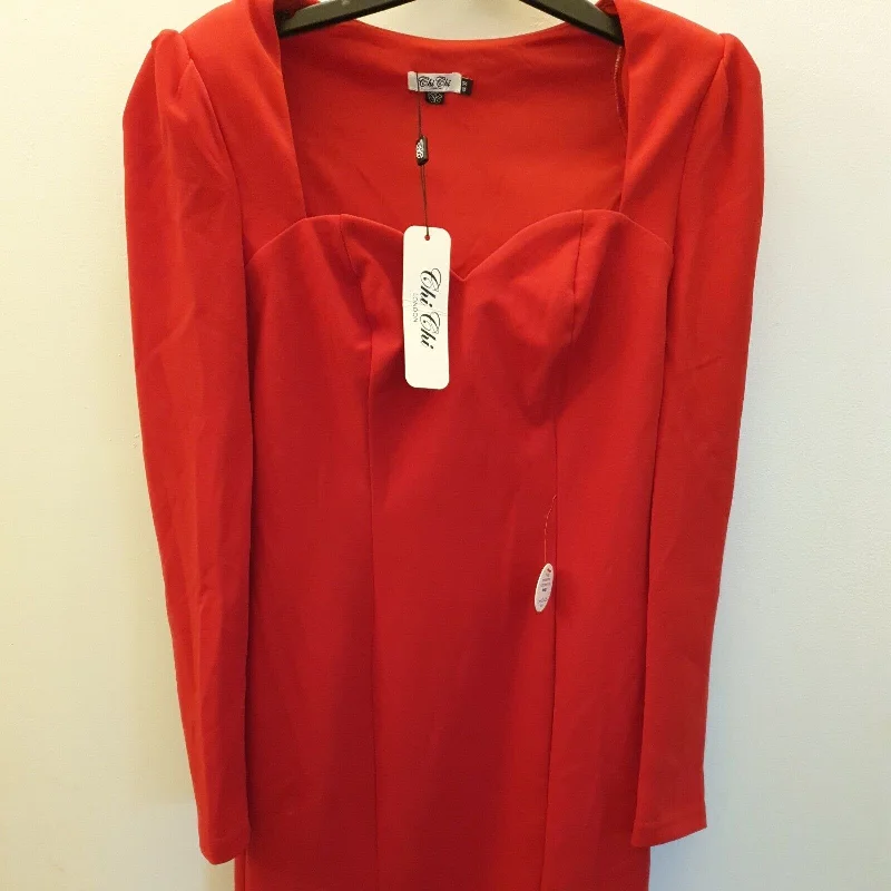 Chi Chi London Bodycon Party Dress With Long Sleeve Red Uk10****Ref V276 Tunics Exclusive limited Chi Chi London Bodycon Party Dress With Long Sleeve Red Uk10****Ref V276 Tunics Exclusive limited