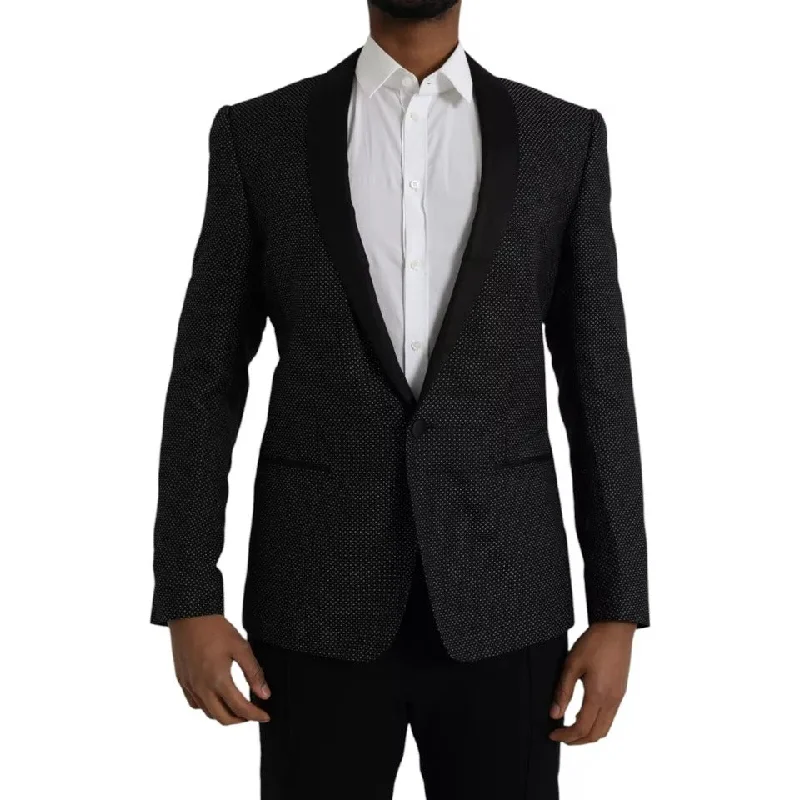 Black Jacquard Martini Single Breasted Coat Blazer Women's Radiation Jacket
