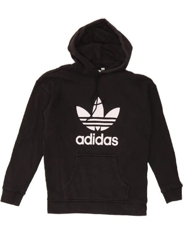 ADIDAS Womens Oversized Graphic Hoodie Jumper UK 6 XS Black Polyester Hoodie with Mock Neck Collared Structured ADIDAS Womens Oversized Graphic Hoodie Jumper UK 6 XS Black Polyester Hoodie with Mock Neck Collared Structured