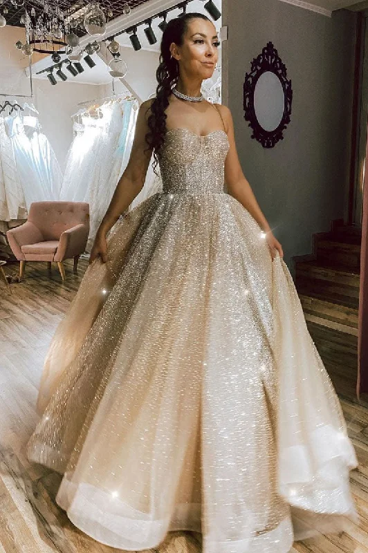 A Line Sequin Sweetheart Long Prom Dresses Evening Party Dress DMP144 Sequined Elegant Party A Line Sequin Sweetheart Long Prom Dresses Evening Party Dress DMP144 Sequined Elegant Party