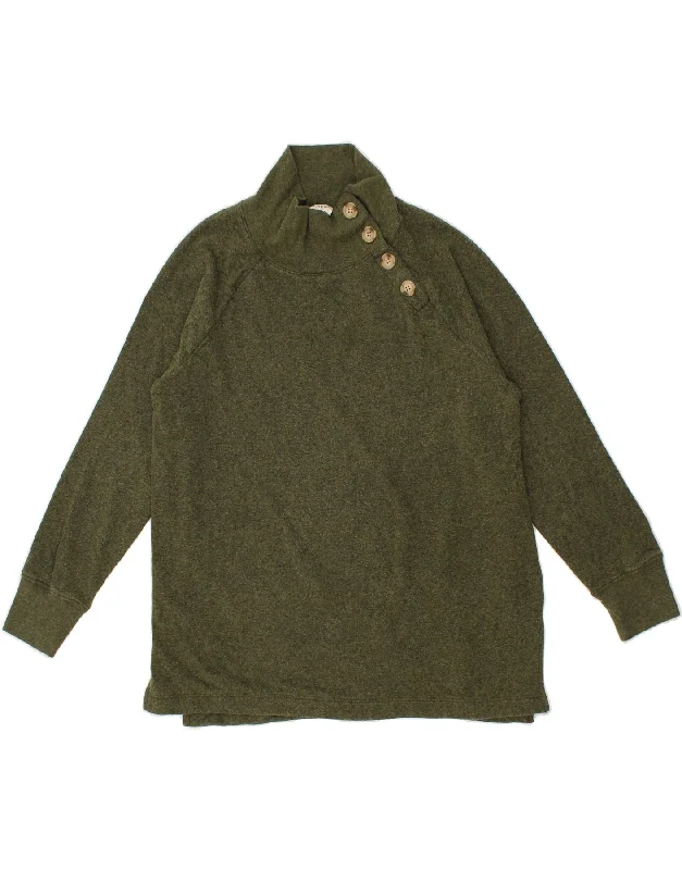 J. CREW Womens Button Neck Sweatshirt Jumper UK 10 Small Green Cotton Hoodie with Elastic Cuffs Stretchable Comfortable J. CREW Womens Button Neck Sweatshirt Jumper UK 10 Small Green Cotton Hoodie with Elastic Cuffs Stretchable Comfortable