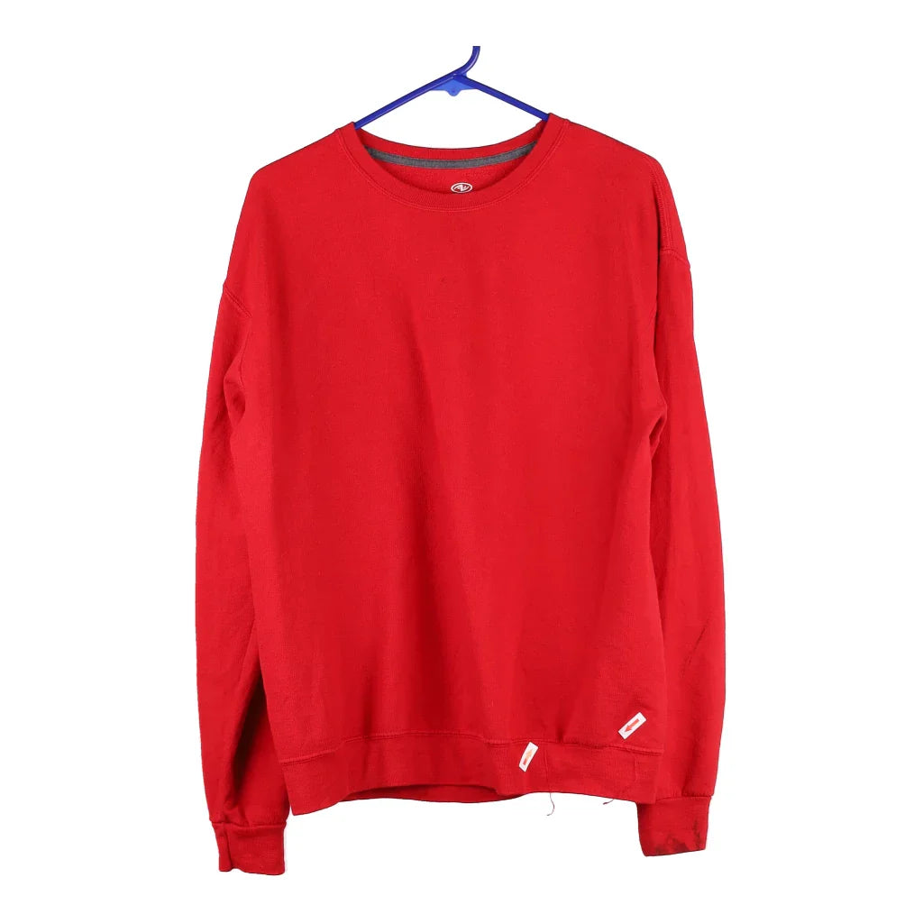 Athletic Works Sweatshirt - Medium Red Cotton Blend Hoodie with Magnetic Closure Innovative Modern Athletic Works Sweatshirt - Medium Red Cotton Blend Hoodie with Magnetic Closure Innovative Modern
