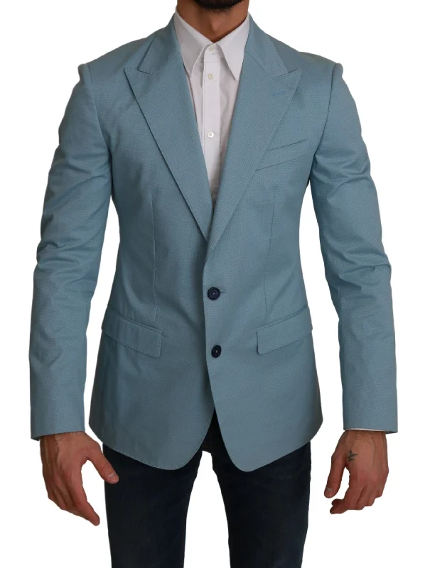 Elegant Blue Fantasy Pattern Blazer Slim Fit Blazer