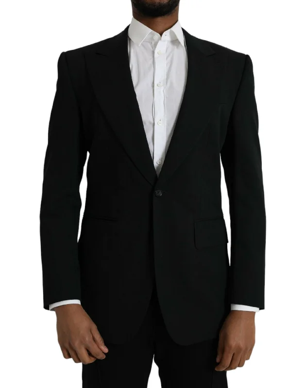 Black Wool Peak Single Breasted Coat Blazer Women's High-End Blazer