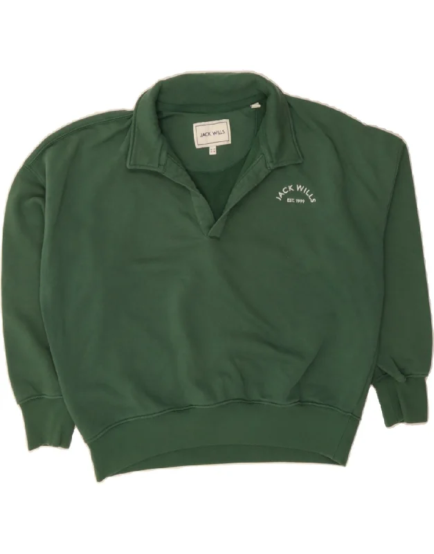 JACK WILLS Womens Oversized Sweatshirt Jumper UK 14 Medium Green Hoodie with Slit Hem Functional Movement JACK WILLS Womens Oversized Sweatshirt Jumper UK 14 Medium Green Hoodie with Slit Hem Functional Movement