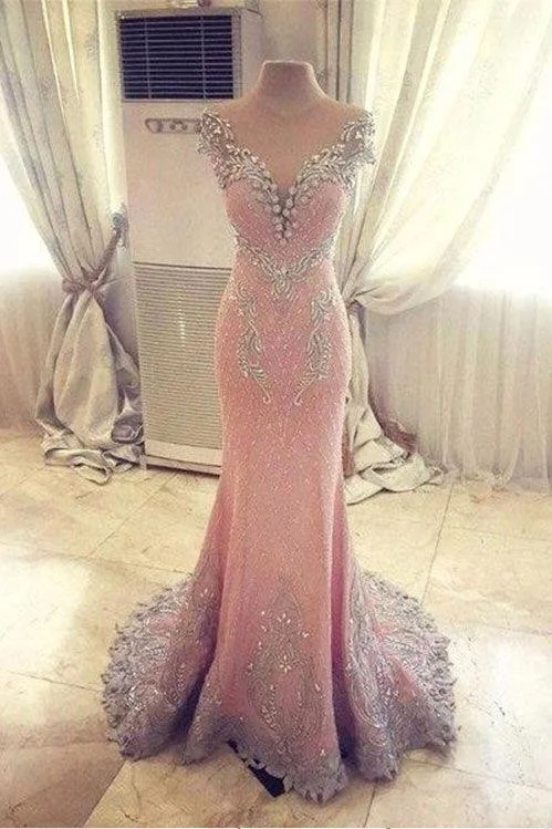 Luxury Mermaid Backless Pink Fashion Prom Dress,Sexy Party Dress,Formal Evening Dress DM617 Tunics Prom sequined Luxury Mermaid Backless Pink Fashion Prom Dress,Sexy Party Dress,Formal Evening Dress DM617 Tunics Prom sequined
