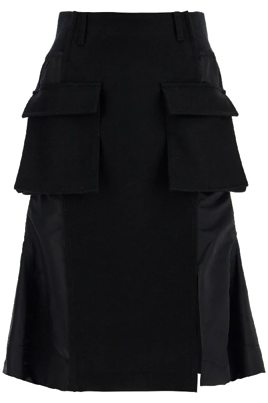 'hybrid Nylon And Wool Skirt'  - Black denim skirt classic