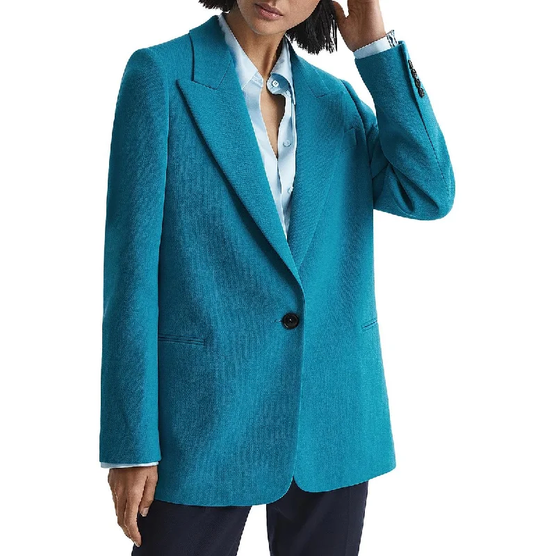 Womens Shoulder Pads Long Sleeve One-Button Blazer Women's Premium Blazer