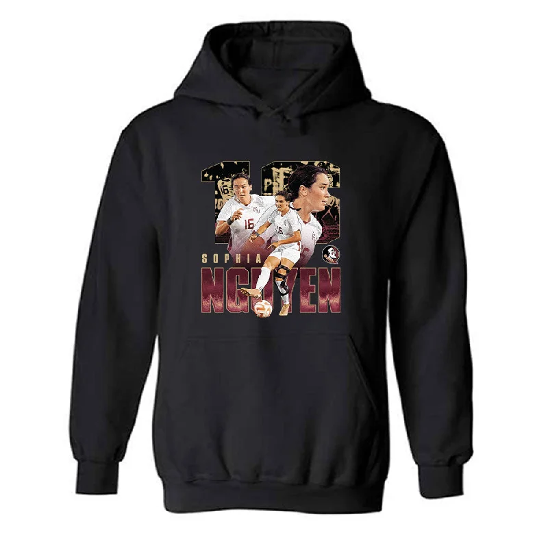 FSU - NCAA Women's Soccer : Sophia Nguyen - Player Collage Hooded Sweatshirt Graphic Hoodie Design Print FSU - NCAA Women's Soccer : Sophia Nguyen - Player Collage Hooded Sweatshirt Graphic Hoodie Design Print