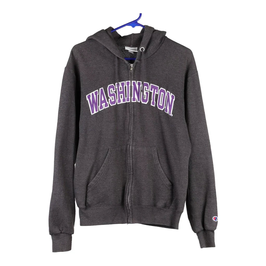 Washington Champion Hoodie - Small Grey Cotton Blend Hoodie with Slit Hem Functional Movement Washington Champion Hoodie - Small Grey Cotton Blend Hoodie with Slit Hem Functional Movement