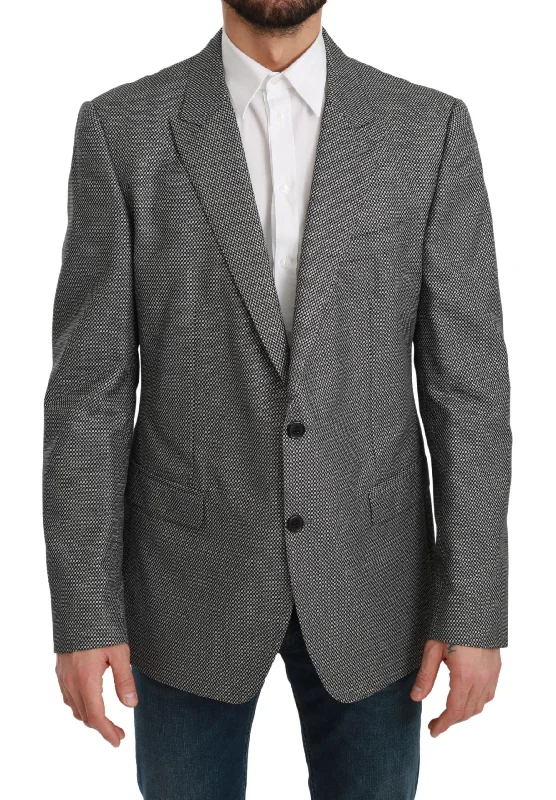 Elegant Gray Fantasy Pattern Slim Fit Blazer Fashion Women's Blazer